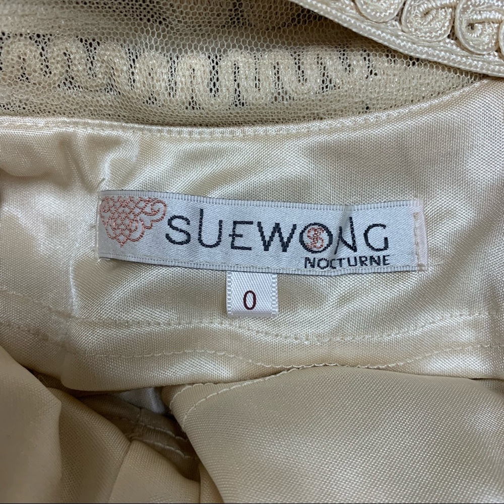 🆕 Vintage Sue Wong Nocturne Appliqué Ivory White Lace Formal Wedding Prom Dress - Picture 9 of 14